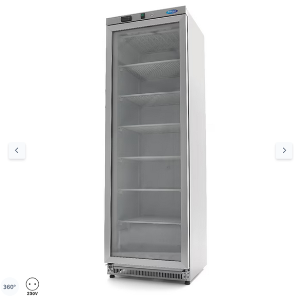  Καταψύκτης - 400L - ανοξείδωτος χάλυβας - με γυάλινη πόρτα